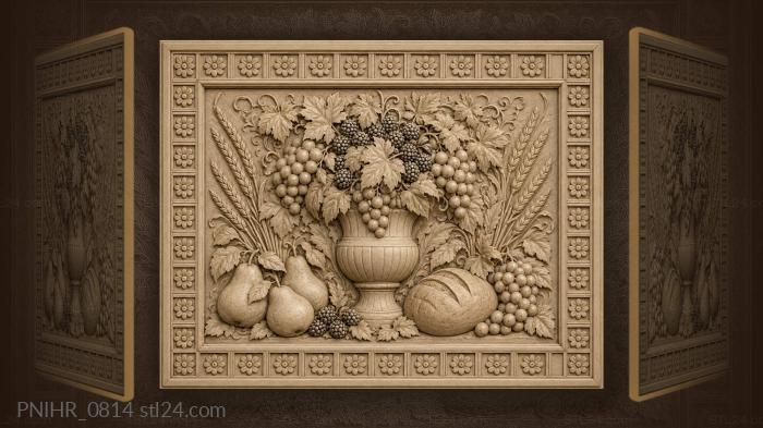 Vase of blackberries and grapes 3d STL model