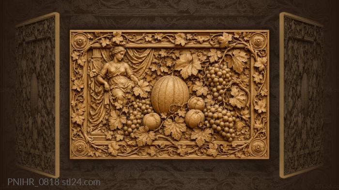 Summer fruits vine and draped figure 3d STL model