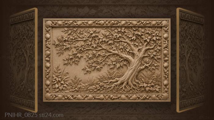 Sprawling tree leaning to the right 3d STL model