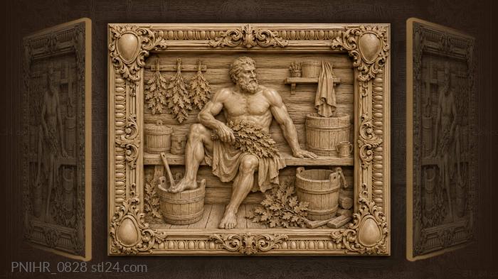 Russian banya traditional steam bath life 3d STL model