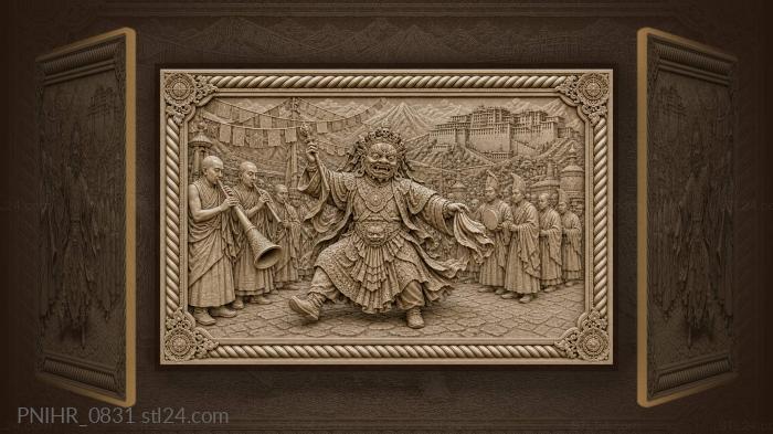 Tibetan festival monks dance merrily 3d STL model