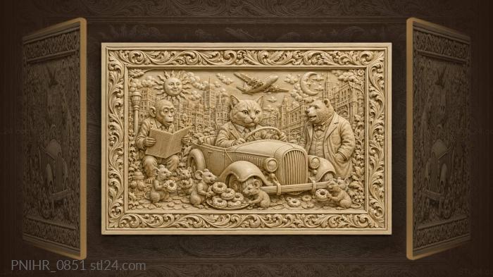 City life with animal friends 3d STL model