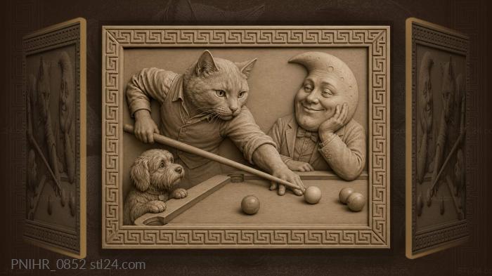 Billiards with charming animal friends 3d STL model