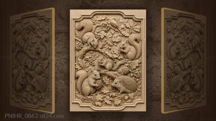 Forest friends gathering autumn bounty 3d STL model