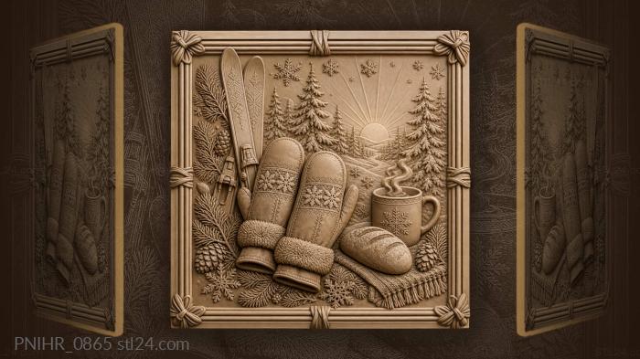 Winter warmth cozy morning skis 3d STL model