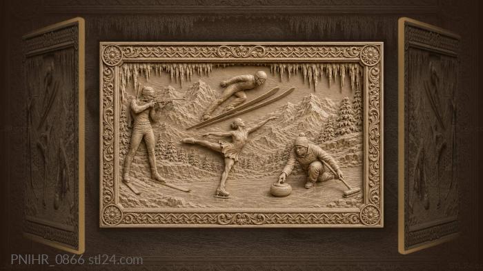 People at their winter games 3d STL model