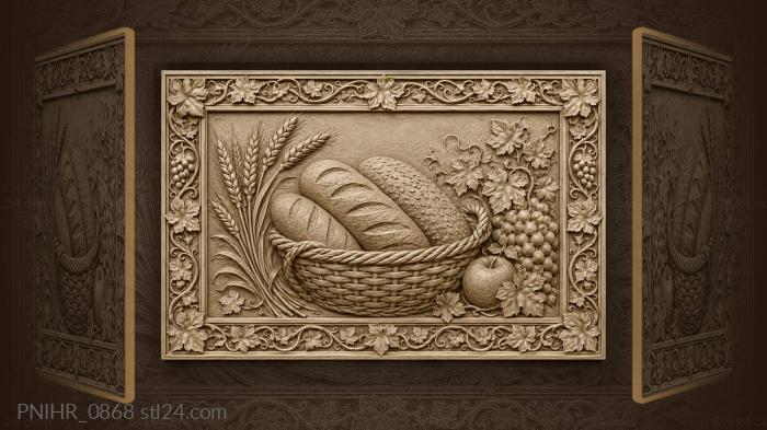 Bountiful harvest basket with fruit 3d STL model