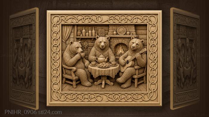 Tea and a guitar by the fireplace 3d STL model