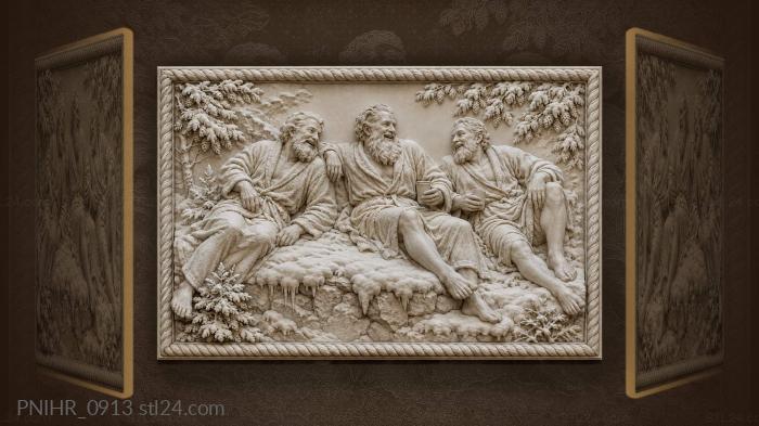 Winter fellows cozy snowy ledge 3d STL model