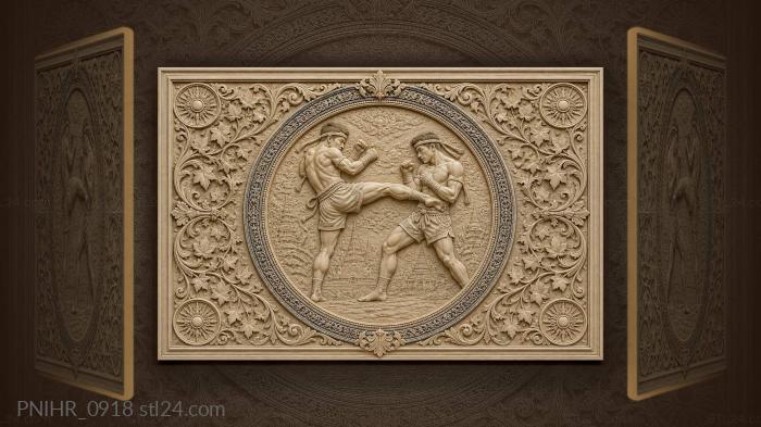 Muay thai fight blue ring detail 3d STL model