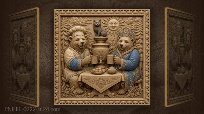 Black cat on the samovar under the sun 3d STL model