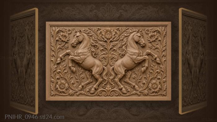 Wild horses floral symmetry motion 3d STL model