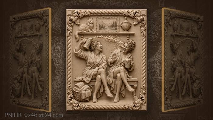 Beer cheers playful feline friends 3d STL model