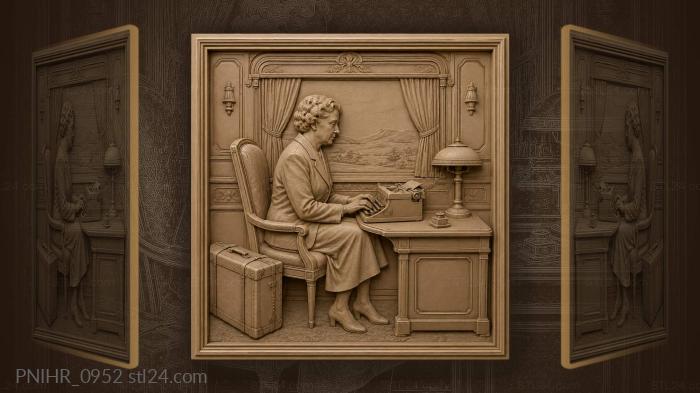 Agatha christie writing on the train 3d STL model