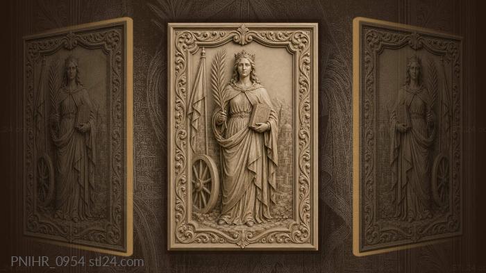 Saint catherine with palm and book 3d STL model