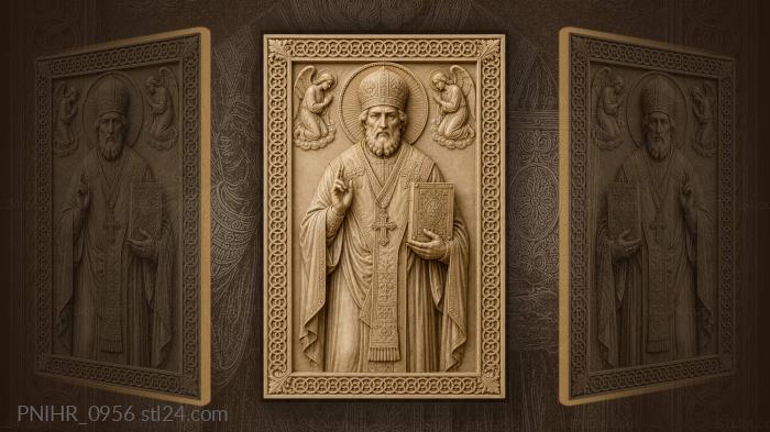 Saint nicholas blessing with angels above 3d STL model
