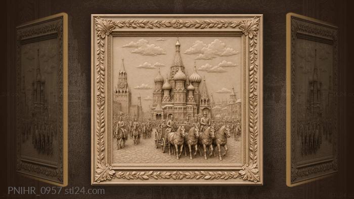Moscow cathedral carriage procession scene 3d STL model