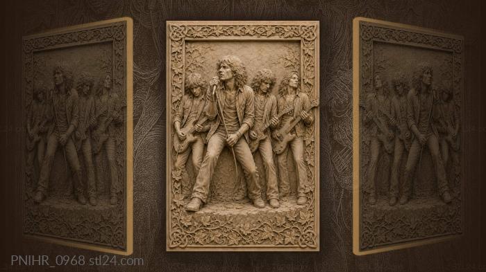 Lively band with musical instruments 3d STL model