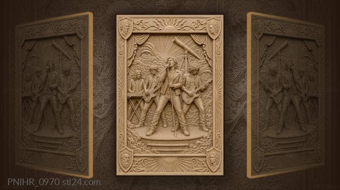 Musical band with surreal stage 3d STL model