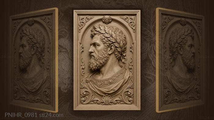Noble portrait with laurel wreath 3d STL model