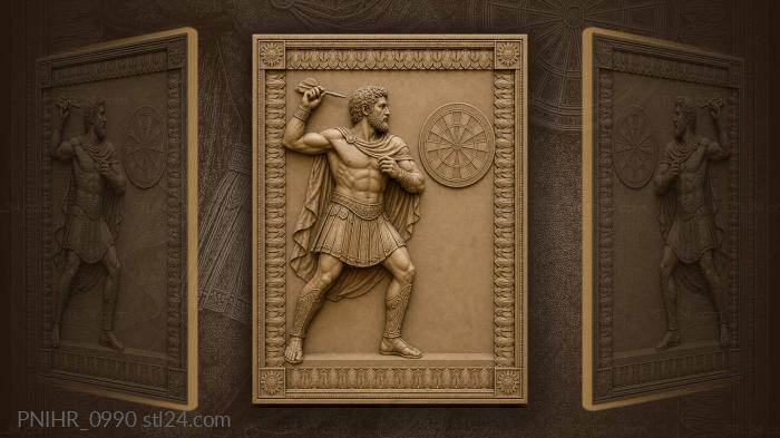 Bearded man throwing dart at board 3d STL model
