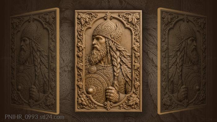 Braid with feathers and a round shield 3d STL model