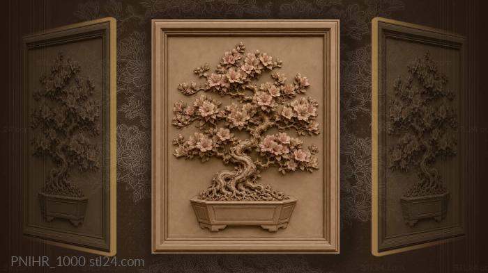 Blooming azalea in faceted planter 3d STL model