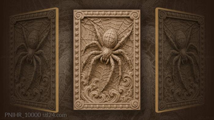 Spider above cloud scrolls 3d STL model