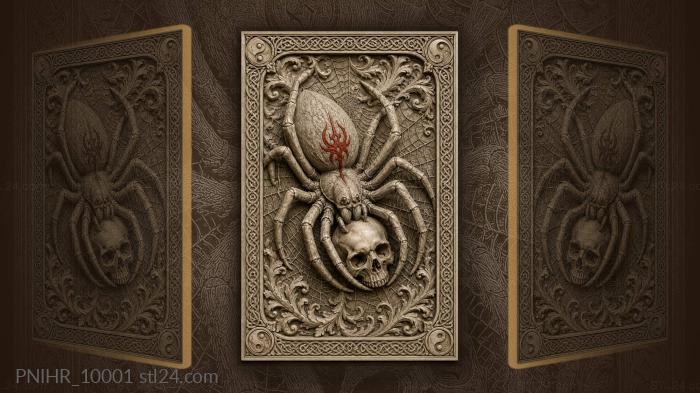 Spider skull web yin yang 3d STL model