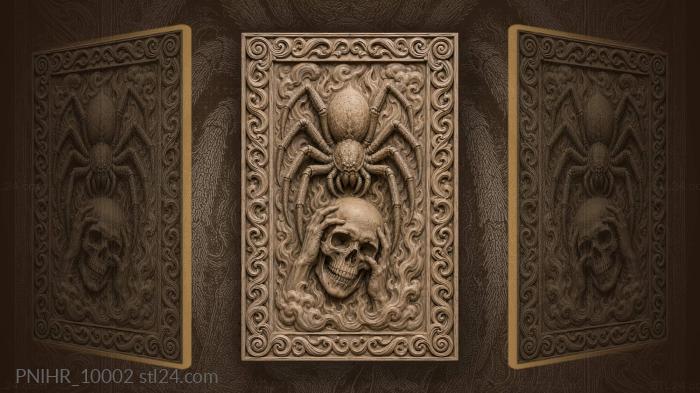 Spider skull flames dark symmetry 3d STL model