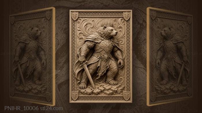 Bear in a crown of spikes 3d STL model