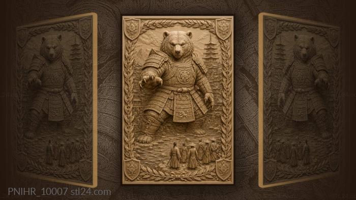 Samurai armour before the pagoda city 3d STL model