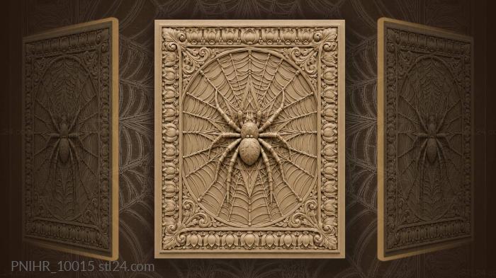 Spider in a star shaped web 3d STL model
