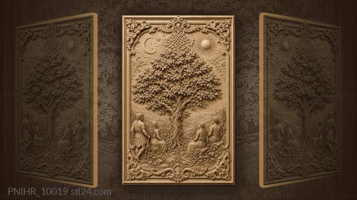 Ancient tree with figures landscape 3d STL model
