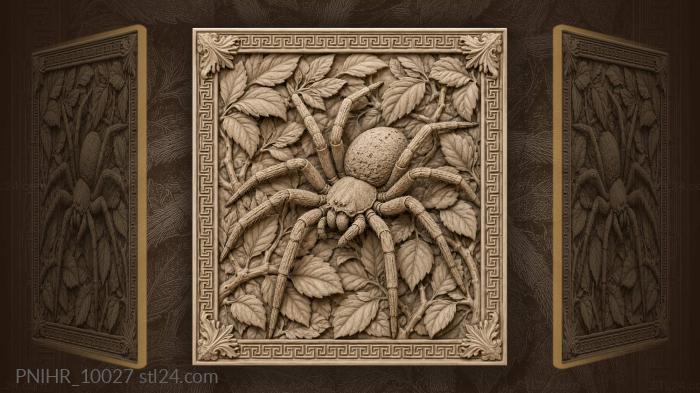 Spider out of the leaves 3d STL model