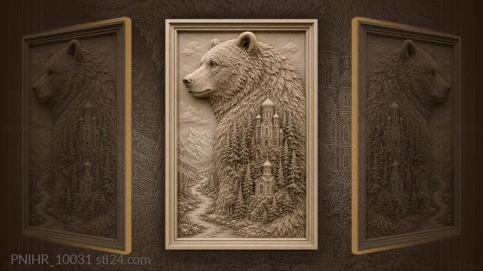 White churches within the bear fur 3d STL model