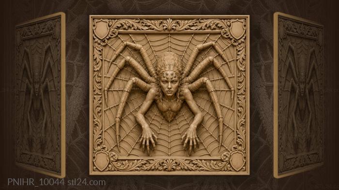 Many eyed spider among leaves 3d STL model