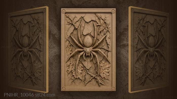 Spider on a crack among rotting leaves 3d STL model