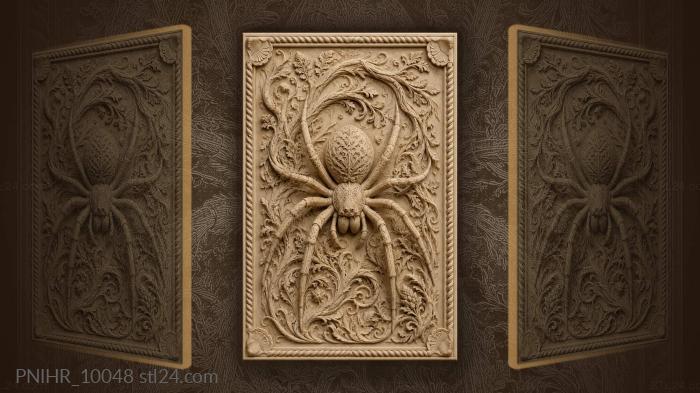 Tangled branches around the spider 3d STL model