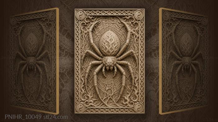 Spider in a fiery web 3d STL model
