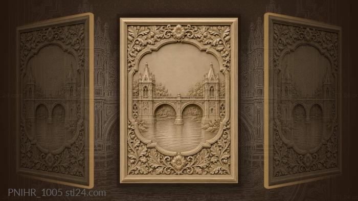 Ancient bridge over still water 3d STL model