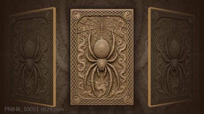 Spider dropping on a thread 3d STL model