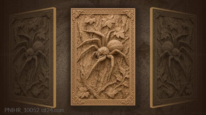 Spider on tree bark 3d STL model