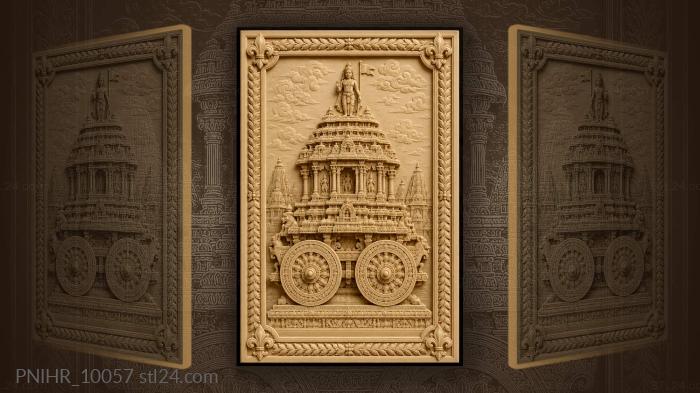 Majestic temple chariot with spires 3d STL model