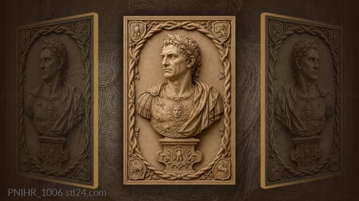 Roman emperor laurel wreath bust · Nero 3d STL model