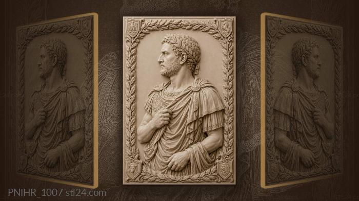 Roman emperor portrait bust wreath 3d STL model