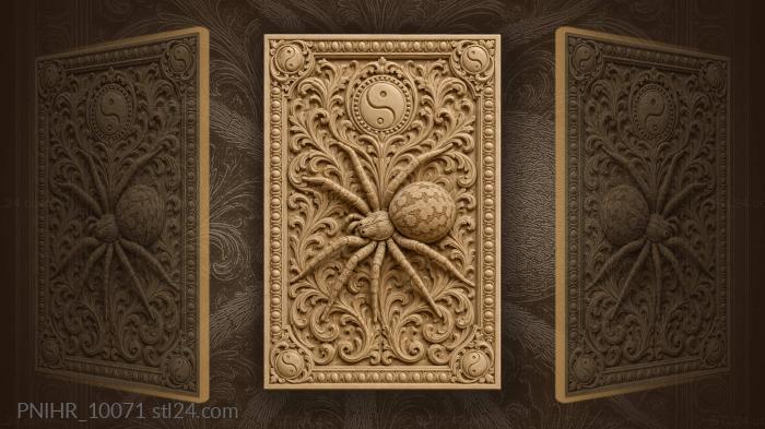 Disc above a spider in foliage 3d STL model