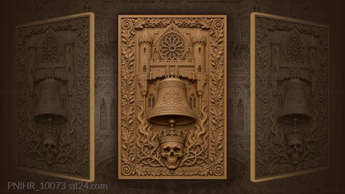 Castle bell with skull and rose 3d STL model