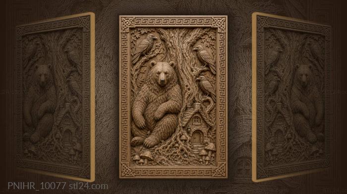 Ravens and a tiny house by bear 3d STL model