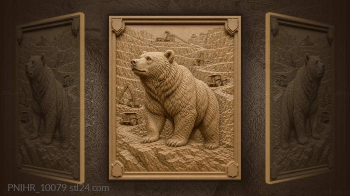 Terraced quarry and road behind the bear 3d STL model